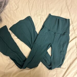 Aerie green flare leggings